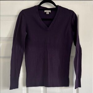 Loft Women's Purple V-Neck Sweater